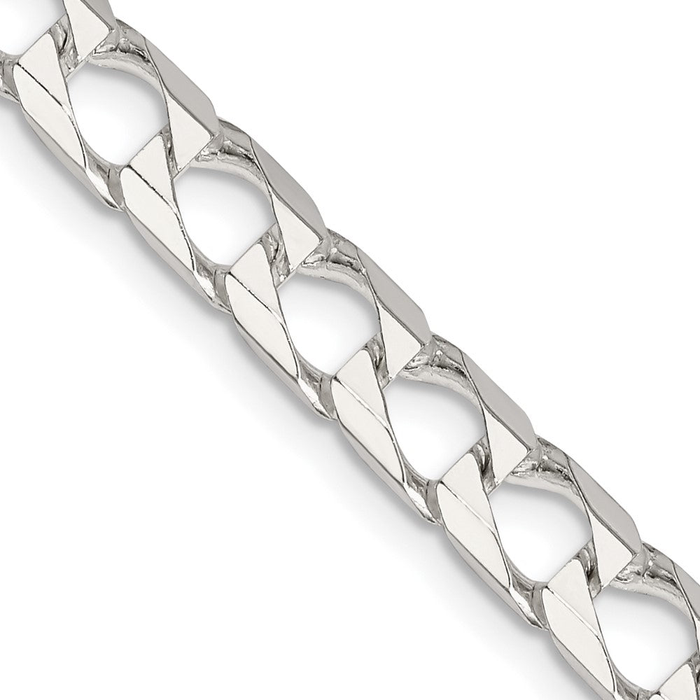 Sterlingsilber 6.25mm Diamantiert Quadratisch Panzer Halskette