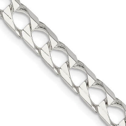 Sterlingsilber 6.25mm Diamantiert Quadratisch Panzer Halskette