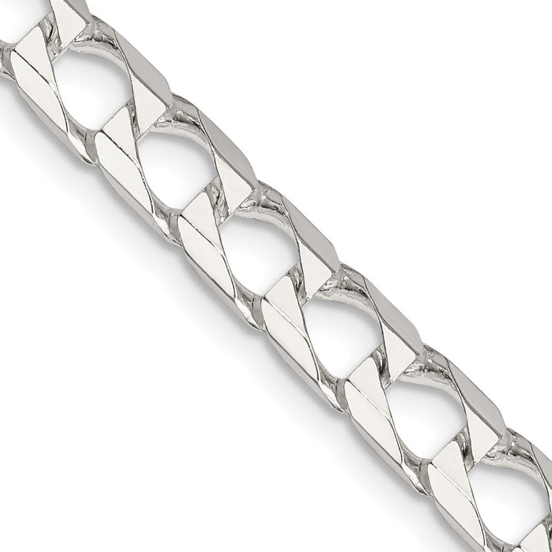 Sterlingsilber 6.25mm Diamantiert Quadratisch Panzer Halskette