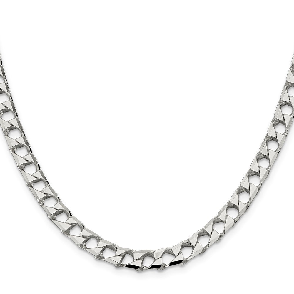 Sterlingsilber 7.2mm Diamantiert Quadratisch Panzer Halskette