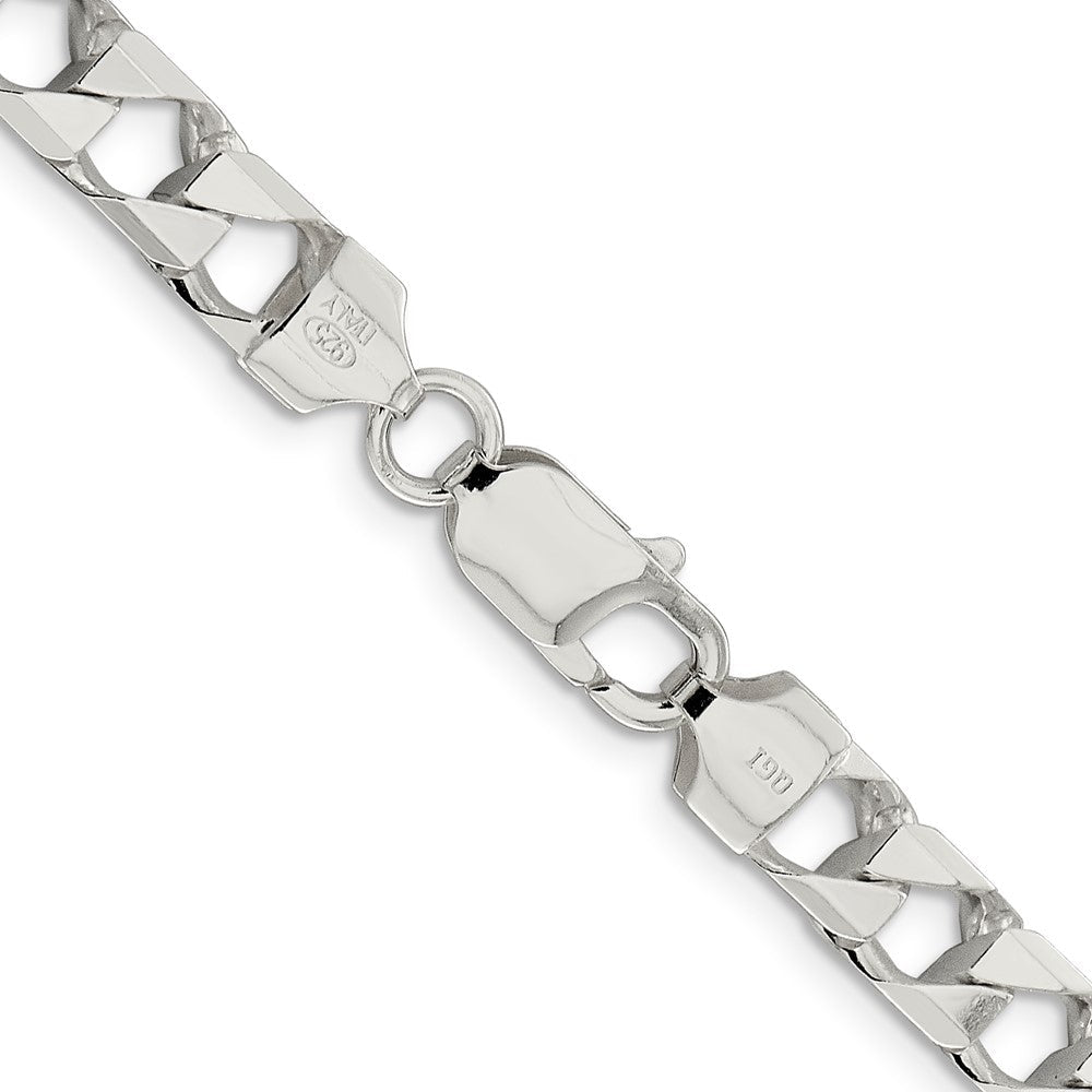 Sterlingsilber 7.2mm Diamantiert Quadratisch Panzer Halskette