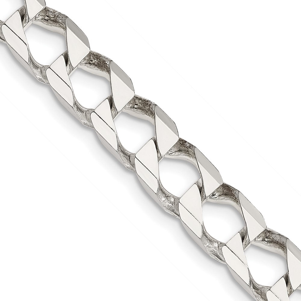 Sterlingsilber 7.2mm Diamantiert Quadratisch Panzer Halskette