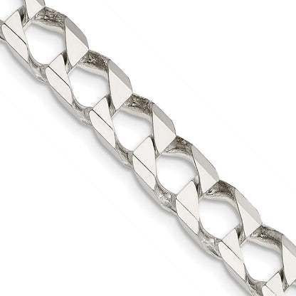 Sterlingsilber 7.2mm Diamantiert Quadratisch Panzer Halskette