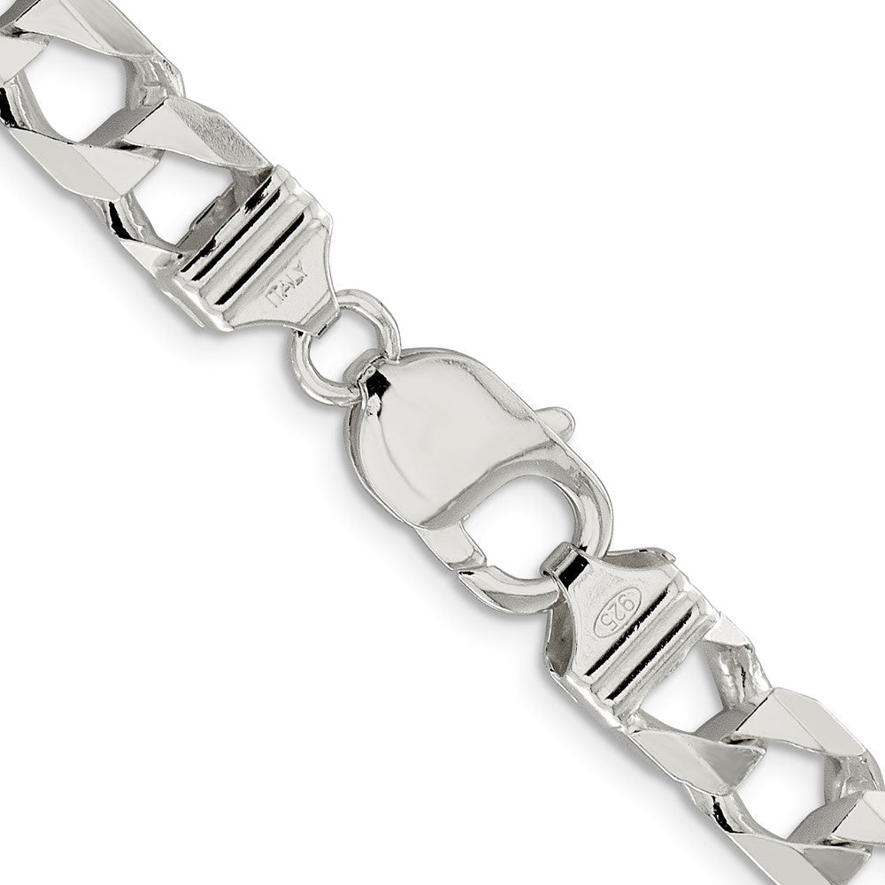 Sterlingsilber 8.6mm Diamantiert Quadratisch Panzer Halskette