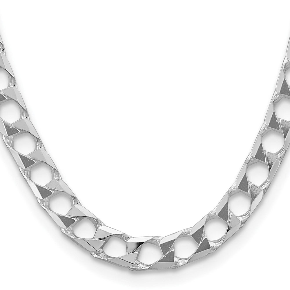Sterlingsilber 10.3mm Diamantiert Quadratisch Panzer Halskette
