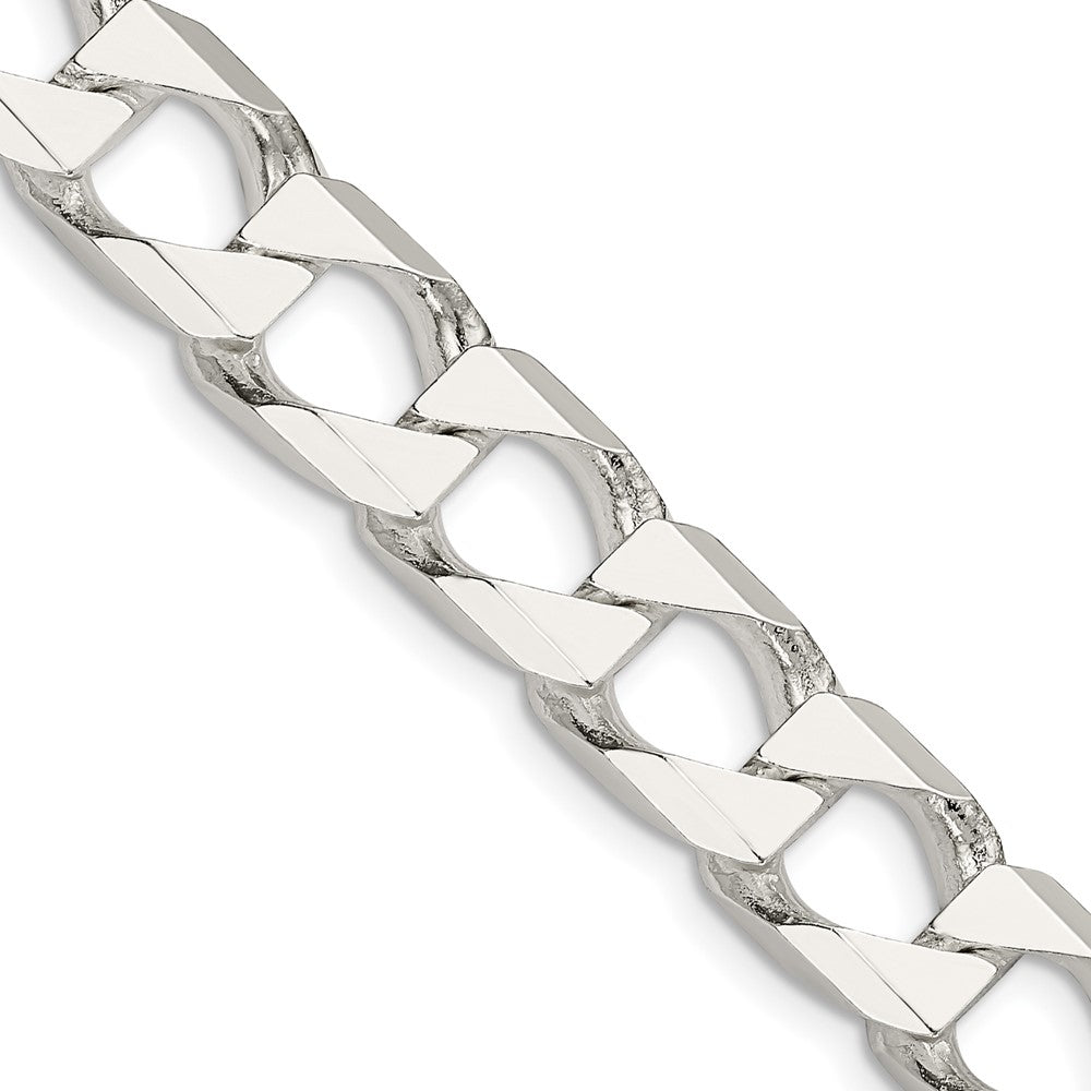 Sterlingsilber 10.3mm Diamantiert Quadratisch Panzer Halskette