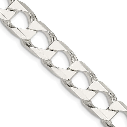 Sterlingsilber 10.3mm Diamantiert Quadratisch Panzer Halskette