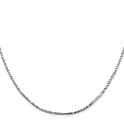 Sterlingsilber 1.25mm Diamantiert Rund Franco Kette mit 2 Zoll Verlängerung. Halskette