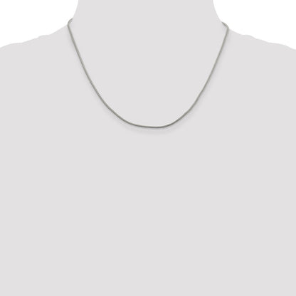 Sterlingsilber 1.25mm Diamantiert Rund Franco Kette mit 2 Zoll Verlängerung. Halskette