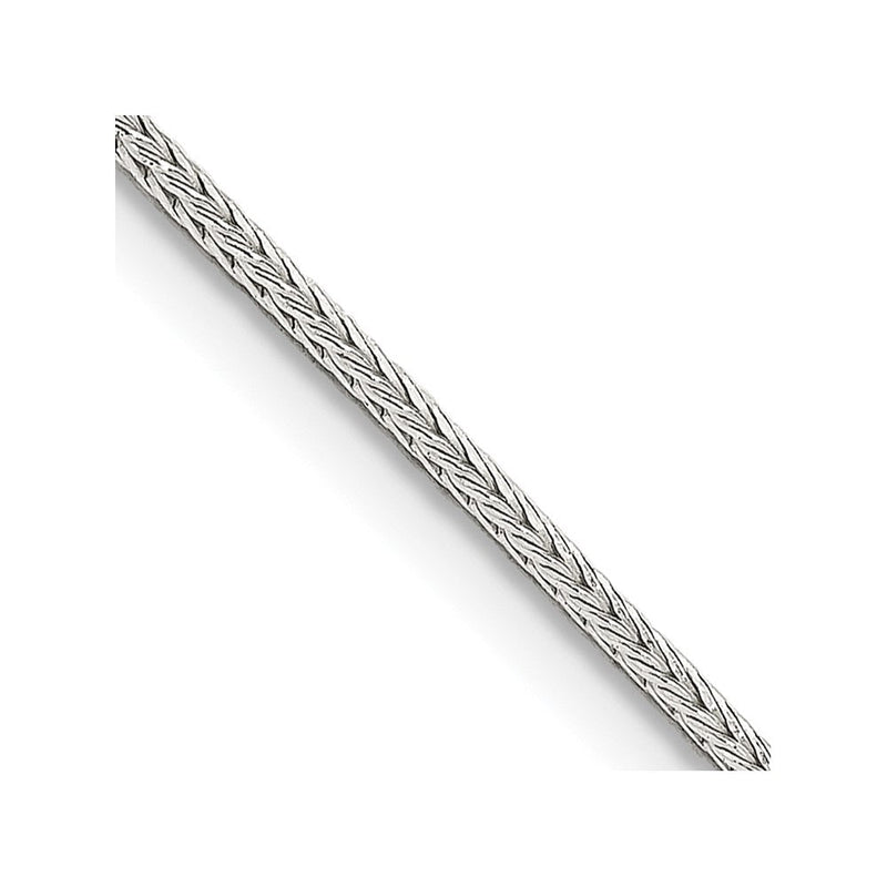 Sterlingsilber 1.25mm Diamantiert Rund Franco Kette mit 2 Zoll Verlängerung. Halskette