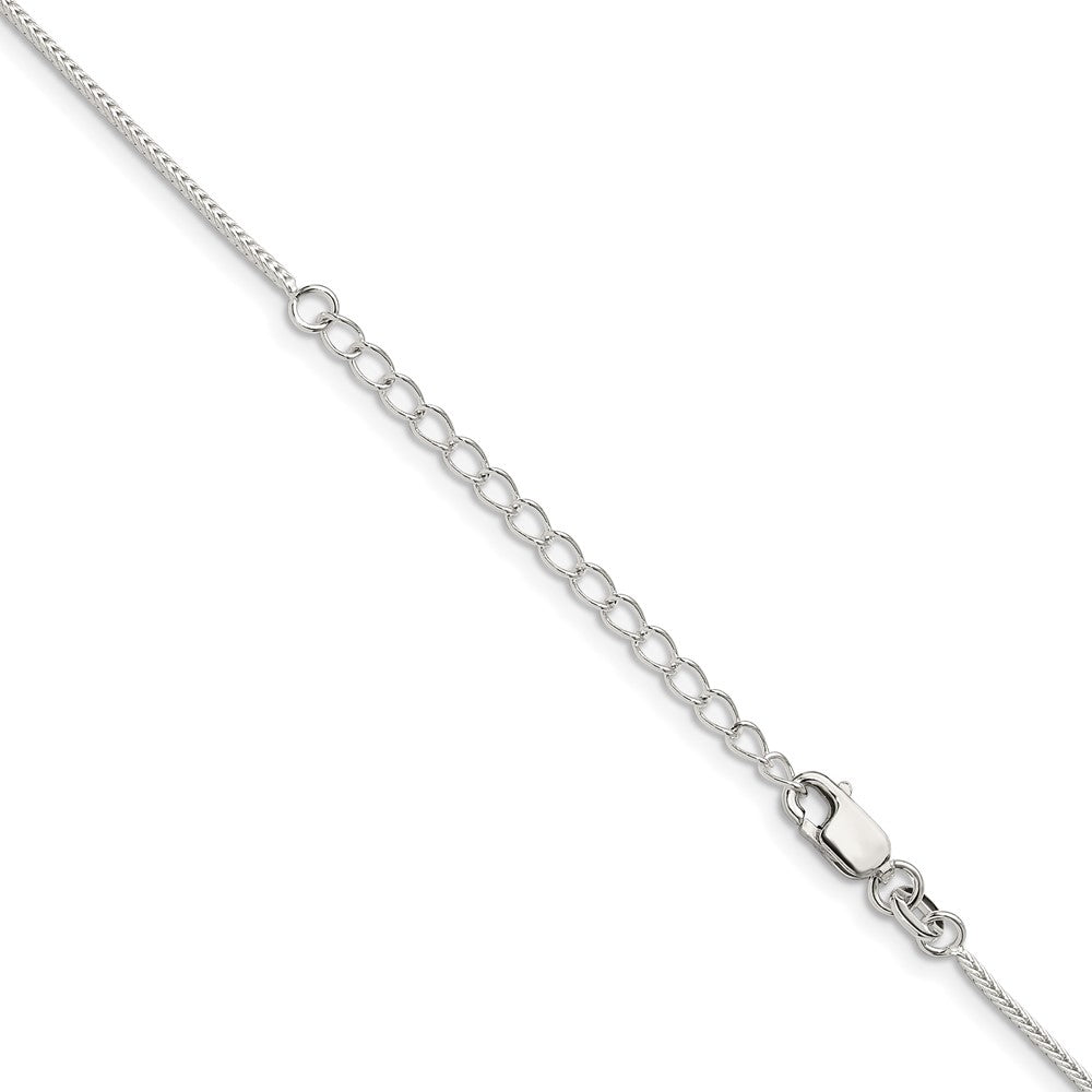 Sterlingsilber 1.25mm Diamantiert Rund Franco Kette mit 2 Zoll Verlängerung. Halskette