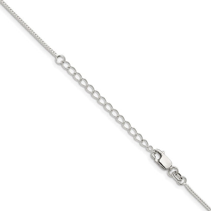 Sterlingsilber 1.25mm Diamantiert Rund Franco Kette mit 2 Zoll Verlängerung. Halskette