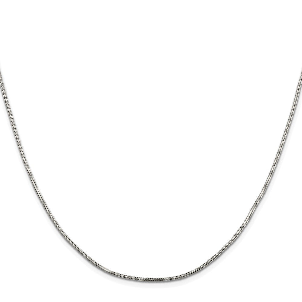 Sterlingsilber Rhodiniert 1.25mm Diamantiert Rund Franco Kette mit 2 Zoll