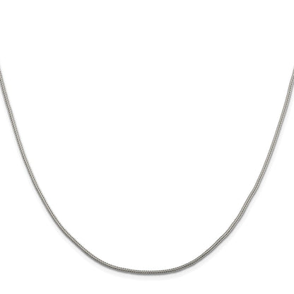 Sterlingsilber Rhodiniert 1.25mm Diamantiert Rund Franco Kette mit 2 Zoll