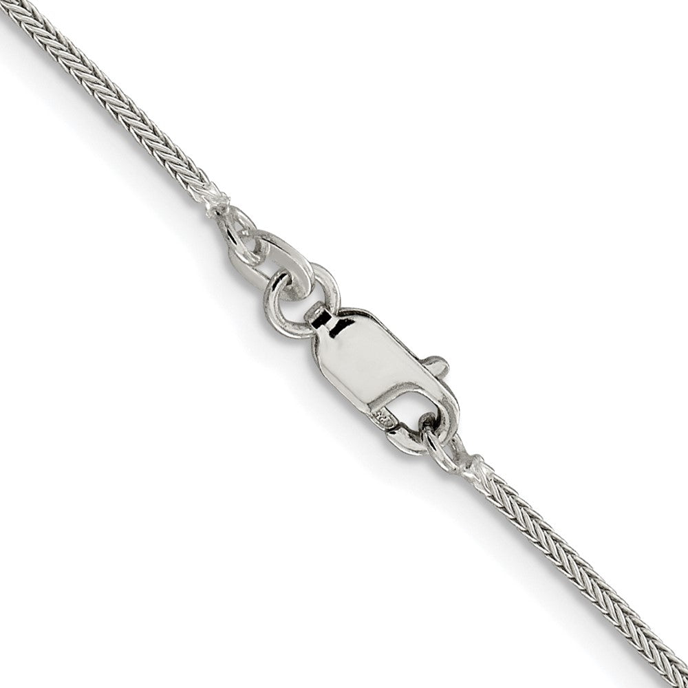 Sterlingsilber Rhodiniert 1.25mm Diamantiert Rund Franco Kette mit 2 Zoll