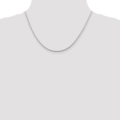 Sterlingsilber 1.45mm Diamantiert Rund Franco Kette mit 2 Zoll Verlängerung. Halskette