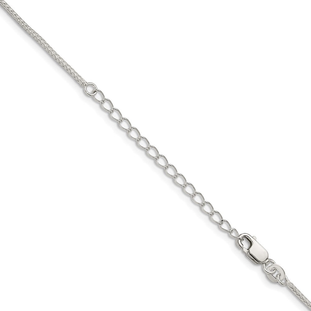 Sterlingsilber 1.45mm Diamantiert Rund Franco Kette mit 2 Zoll Verlängerung. Halskette