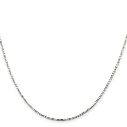 Sterlingsilber Rhodiniert 1.45mm Diamantiert Rund Franco Kette mit 2 Zoll