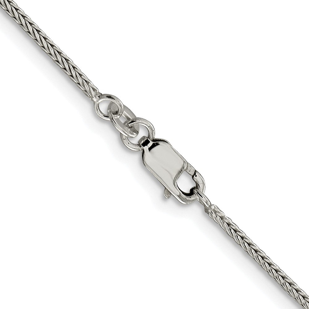 Sterlingsilber Rhodiniert 1.45mm Diamantiert Rund Franco Kette mit 2 Zoll