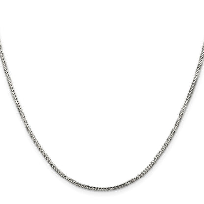 Sterlingsilber 2mm Diamantiert Rund Franco Halskette