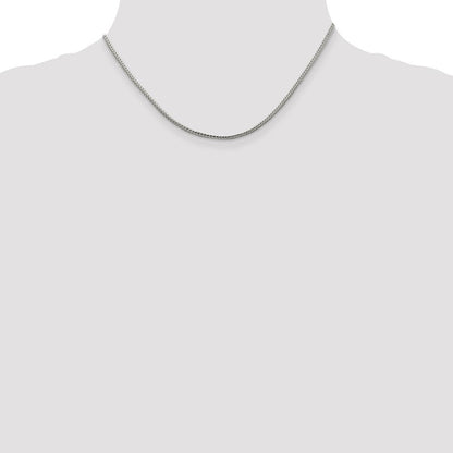 Sterlingsilber 2mm Diamantiert Rund Franco Halskette
