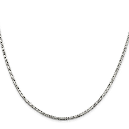 Sterlingsilber 2.5mm Diamantiert Rund Franco Halskette
