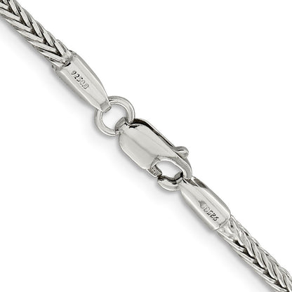 Sterlingsilber 2.5mm Diamantiert Rund Franco Halskette
