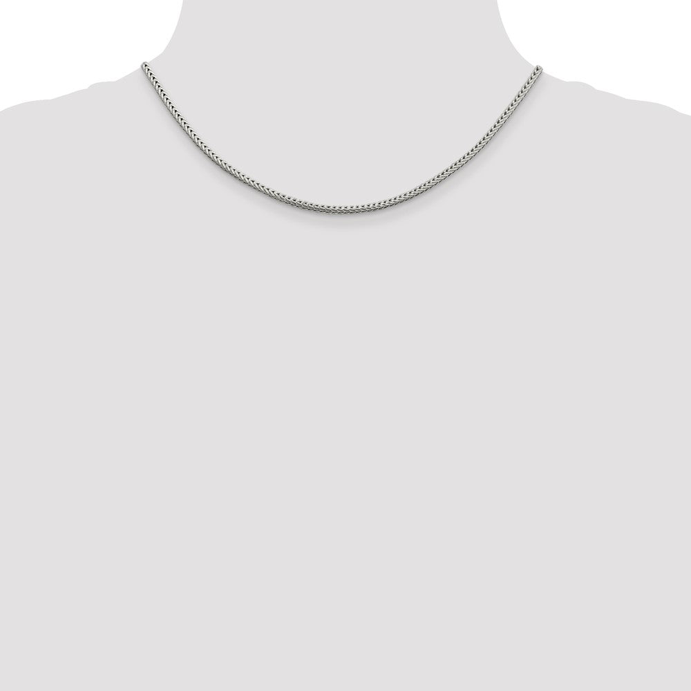 Sterlingsilber 2.5mm Diamantiert Rund Franco Halskette