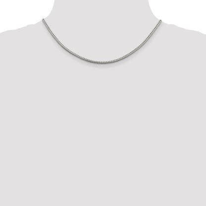 Sterlingsilber 2.5mm Diamantiert Rund Franco Halskette