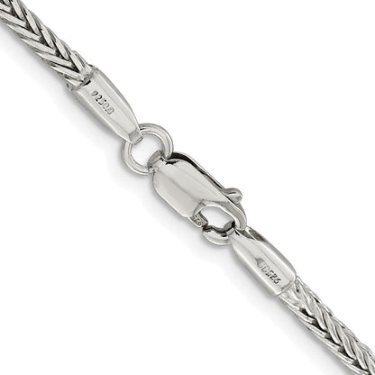 Sterlingsilber Rhodiniert 2.5mm Diamantiert Rund Franco Kette