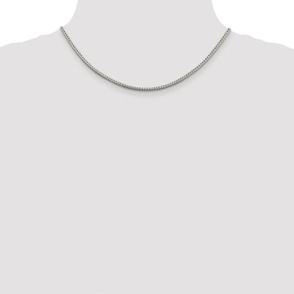 Sterlingsilber Rhodiniert 2.5mm Diamantiert Rund Franco Kette