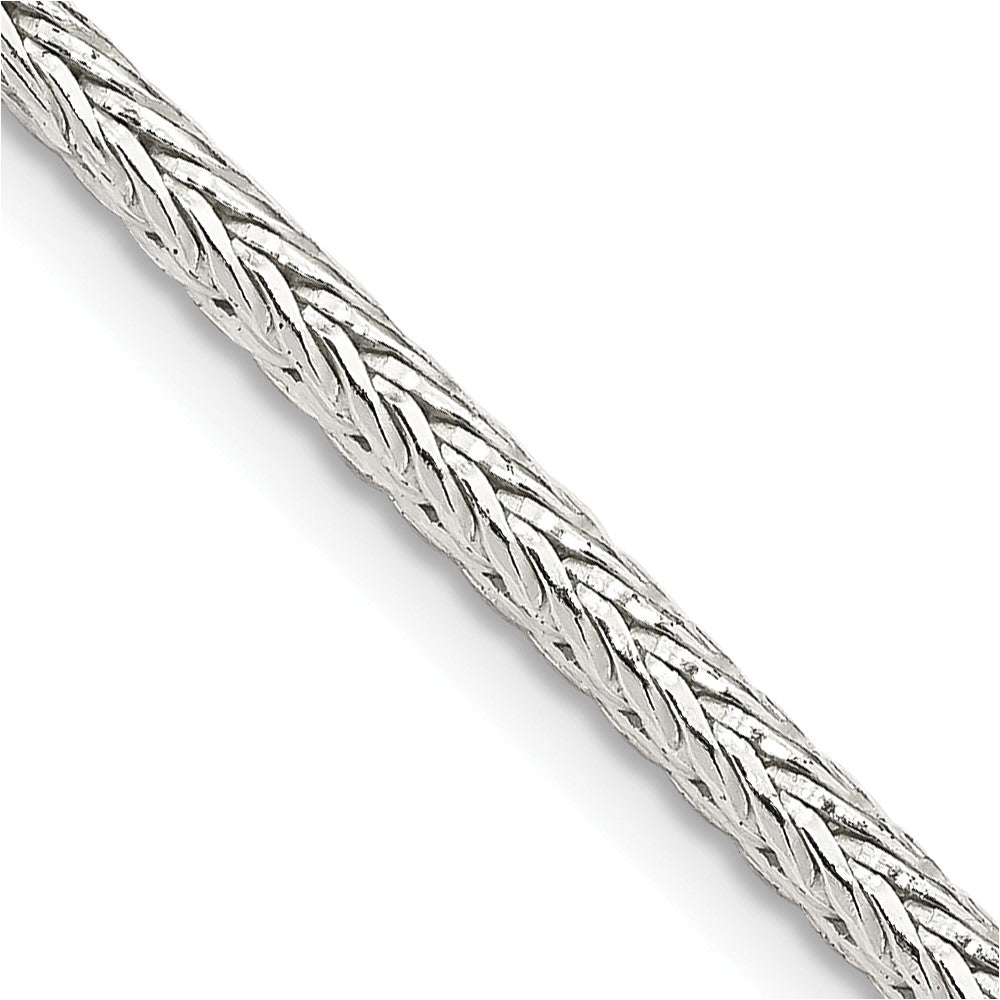 Sterlingsilber 2.5mm Diamantiert Rund Franco Halskette