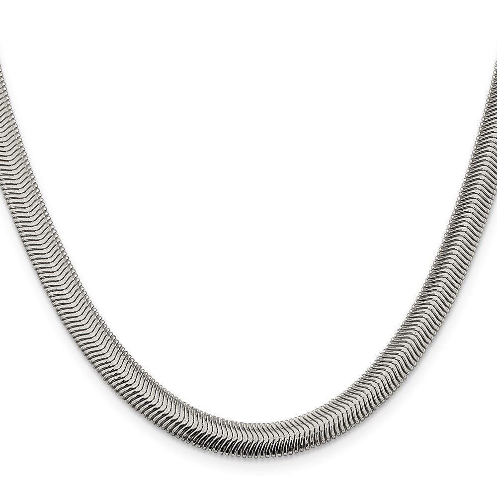Sterlingsilber 6.25mm Flach Oval Schlange Halskette