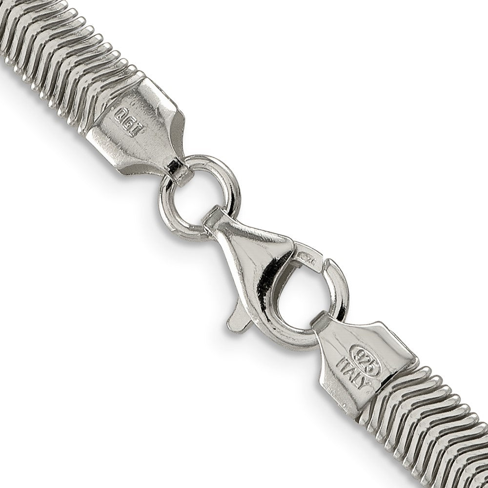 Sterlingsilber 6.25mm Flach Oval Schlange Halskette