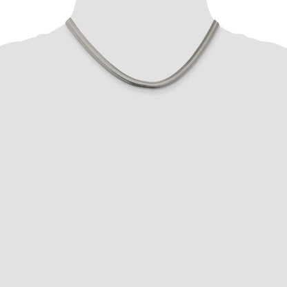 Sterlingsilber 6.25mm Flach Oval Schlange Halskette