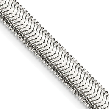 Sterlingsilber 6.25mm Flach Oval Schlange Halskette