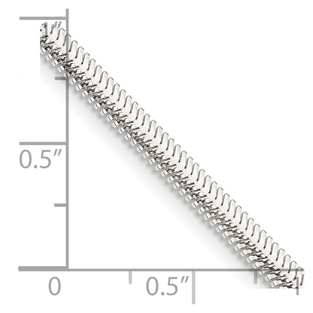 Sterlingsilber 3.3mm Flach Oval Schlange Halskette