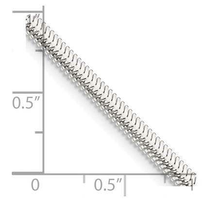 Sterlingsilber 3.3mm Flach Oval Schlange Halskette