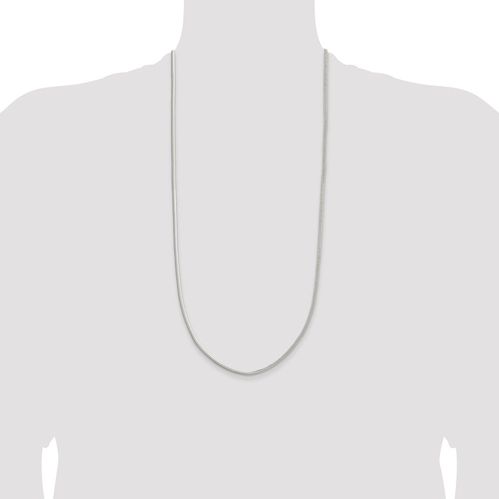 Sterlingsilber 3.3mm Flach Oval Schlange Halskette