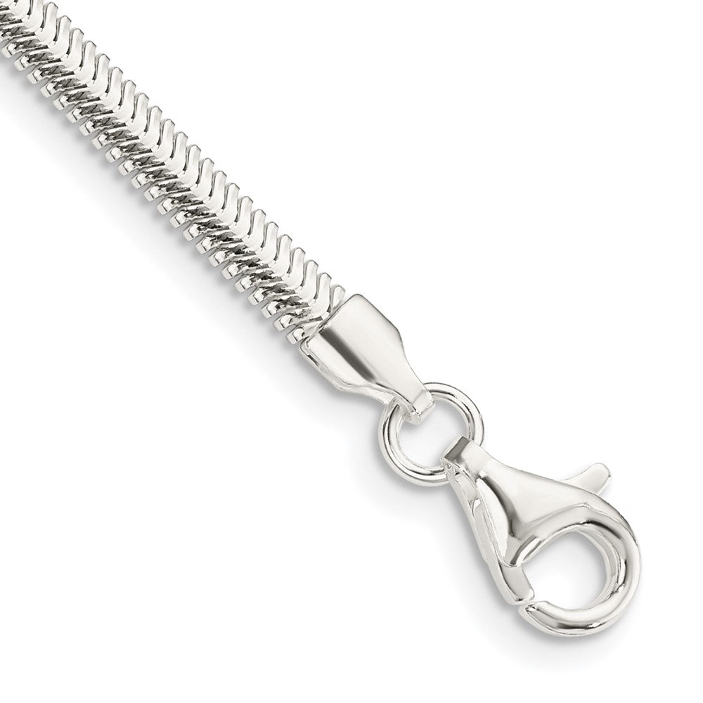 Sterlingsilber 3.3mm Flach Oval Schlange Gliederarmband