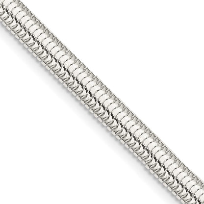 Sterlingsilber 5mm 6-sided Oval Schlange Halskette