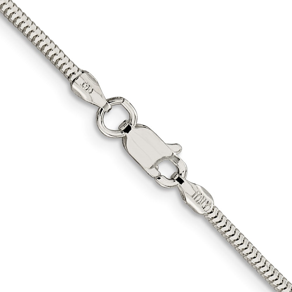 Sterlingsilber 2mm Diamantiert Schlange Halskette