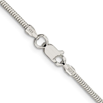 Sterlingsilber 2mm Diamantiert Schlange Halskette