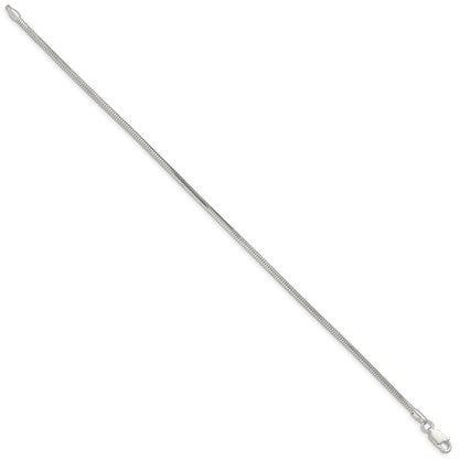 Sterlingsilber 2mm Diamantiert Schlange Gliederarmband
