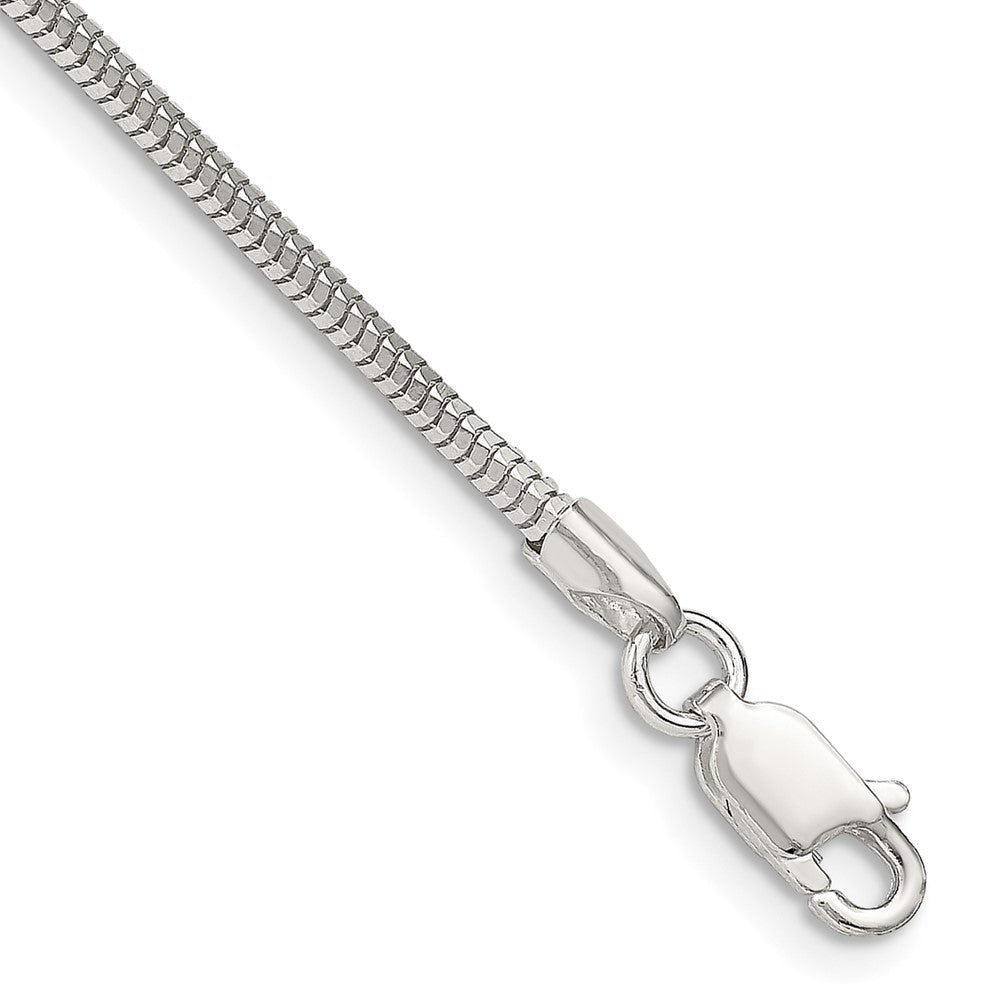 Sterlingsilber 2mm Diamantiert Schlange Gliederarmband