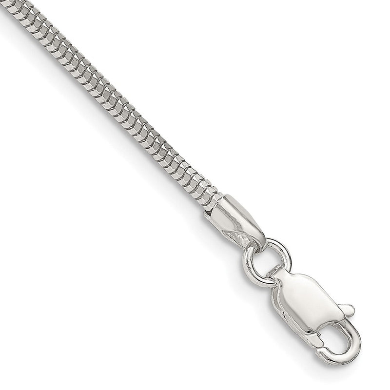 Sterlingsilber 2mm Diamantiert Schlange Gliederarmband