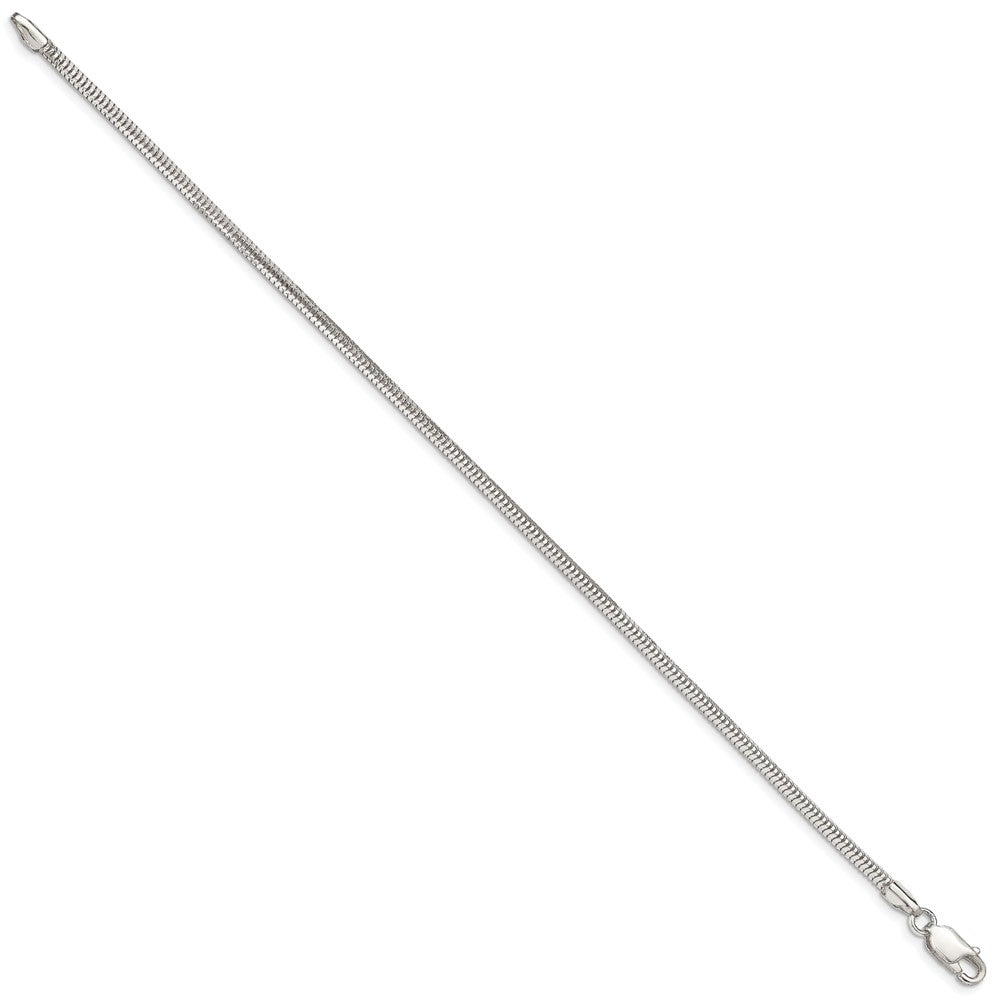 7 Zoll Sterlingsilber 2.5mm Diamantiert Schlange Gliederarmband