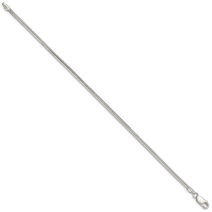 7 Zoll Sterlingsilber 2.5mm Diamantiert Schlange Gliederarmband
