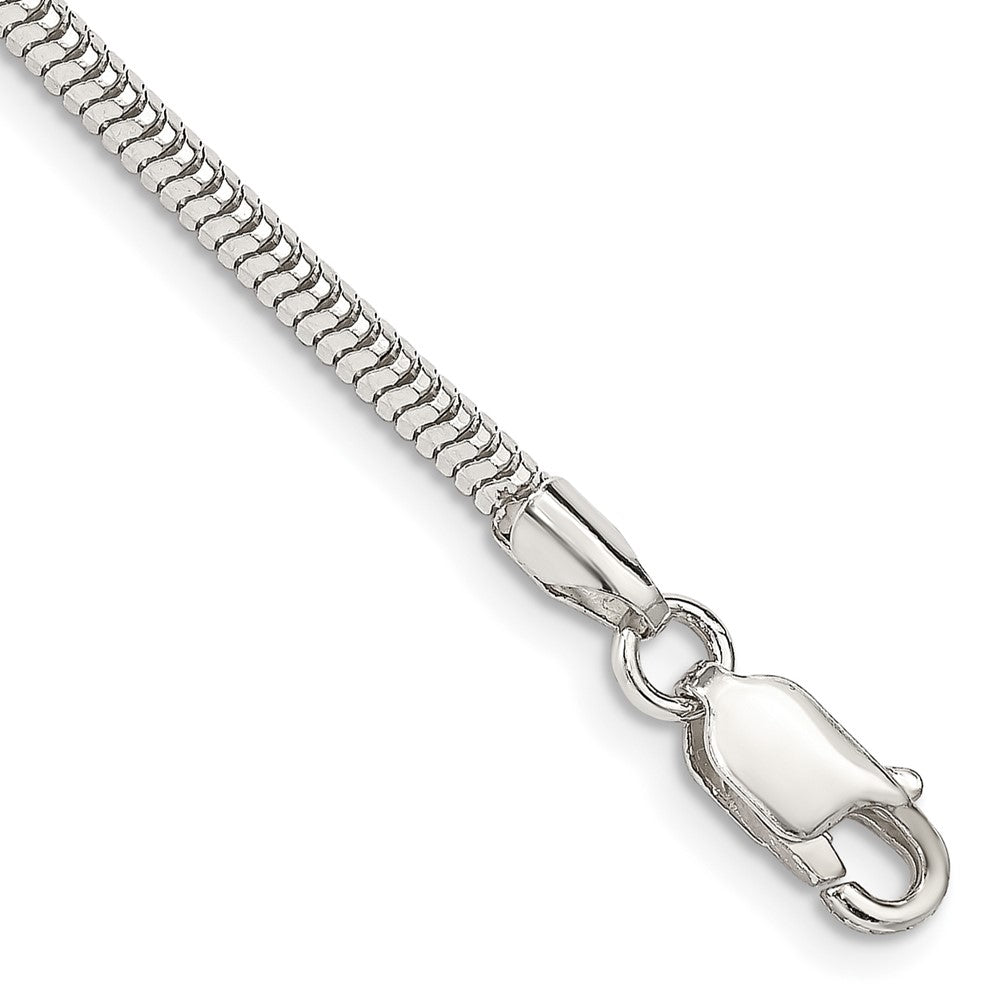7 Zoll Sterlingsilber 2.5mm Diamantiert Schlange Gliederarmband