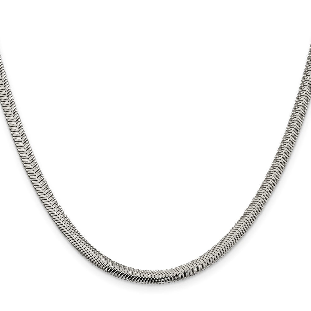 Sterlingsilber 4.2mm Flach Oval Schlange Halskette